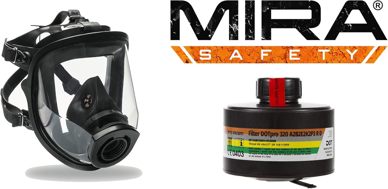 Full Face Respirator Gas Mask SuperView with 40 mm NATO NBC MIRA SAFETY Dot PRO filter