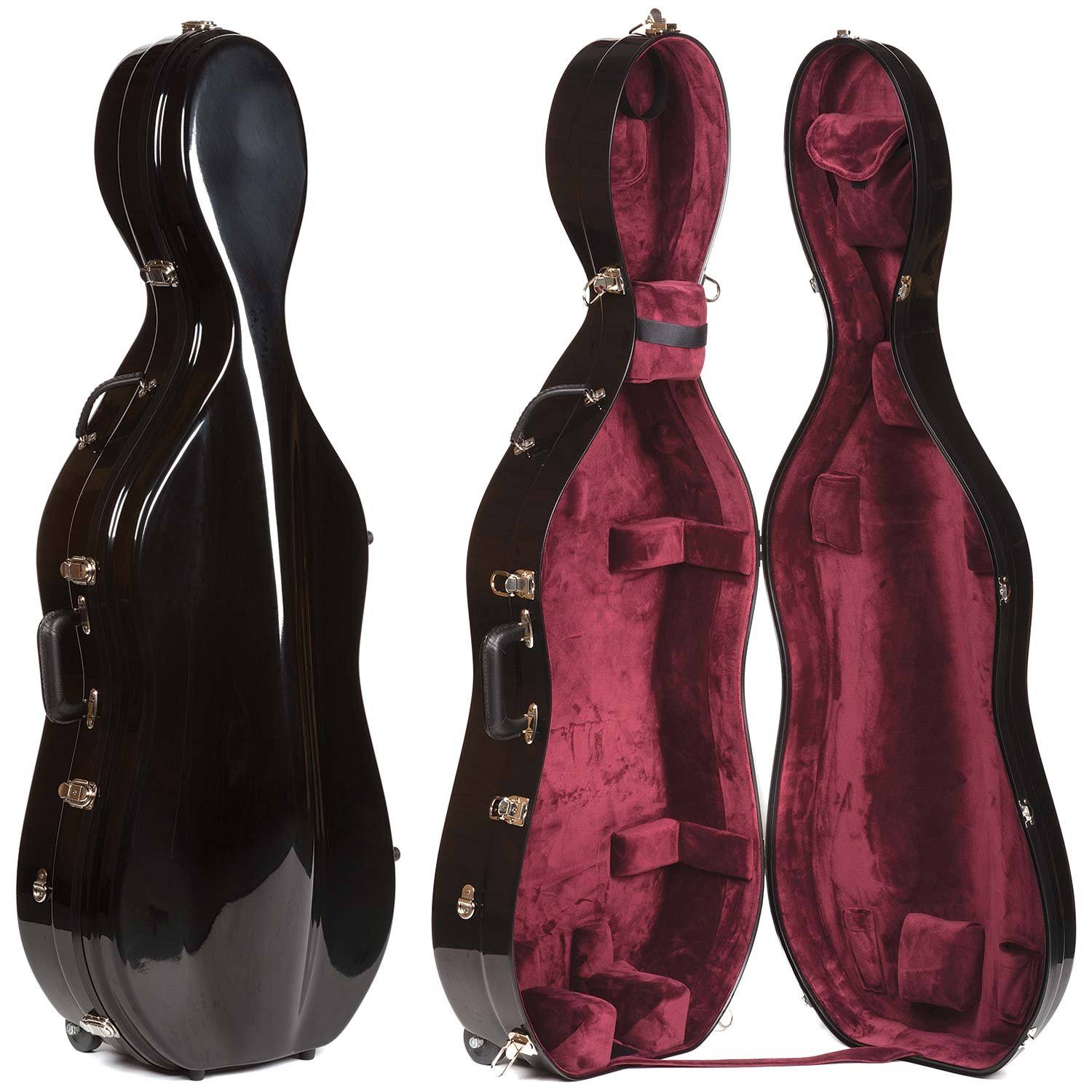 Bobelock 2000W Black Fiberglass 3/4 Cello Case