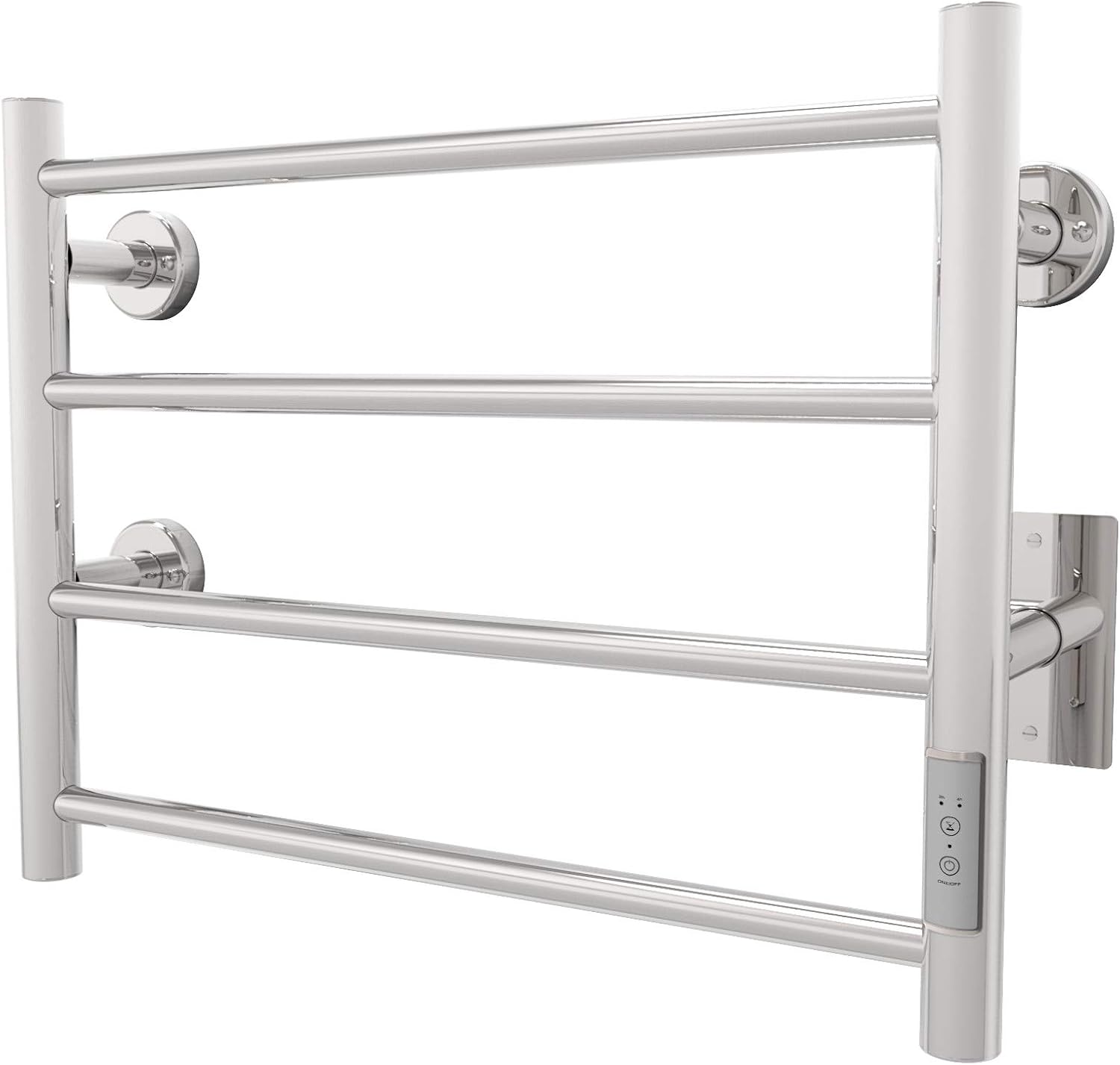 Odass | Towel Warmer with Timer | Built-in Timer with Led Indicators | 3 Timer Modes: ON/Off, 2 H, 4 H | Wall Mounted | 4 Bars | (Matte Black)