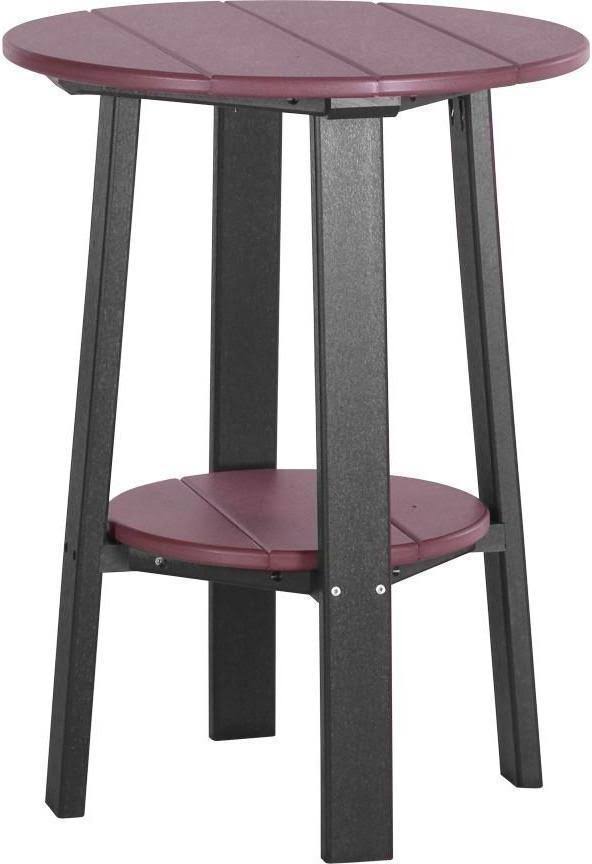 LuxCraft Recycled Plastic 28x22 Counter Height End Table, Cherrywood on Black