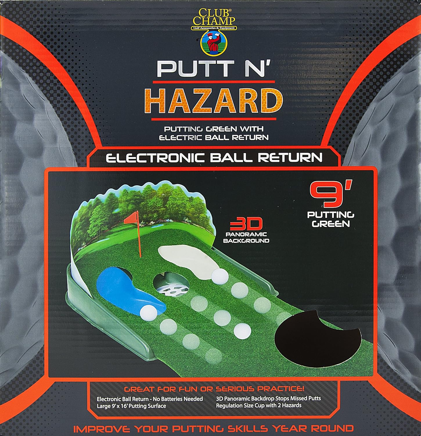 Club Champ Super Sized Putt N' Hazard Electric Putting Mat Pack of 2