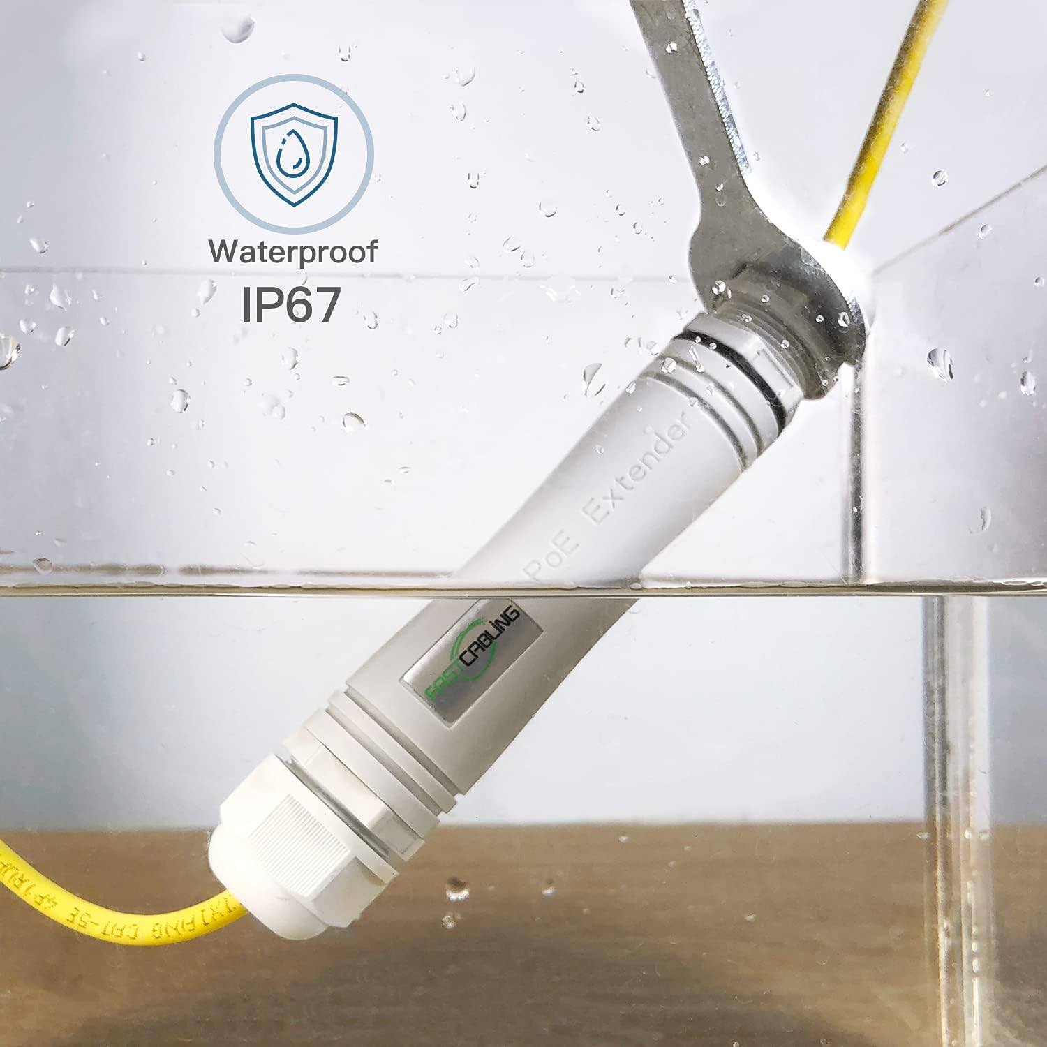 Waterproof Direct Burial PoE Extender, Ethernet Extension Breaking 100m Distance Limit, IEEE 802.3af/at/bt, PoE+, Plug and Play Pack of 2