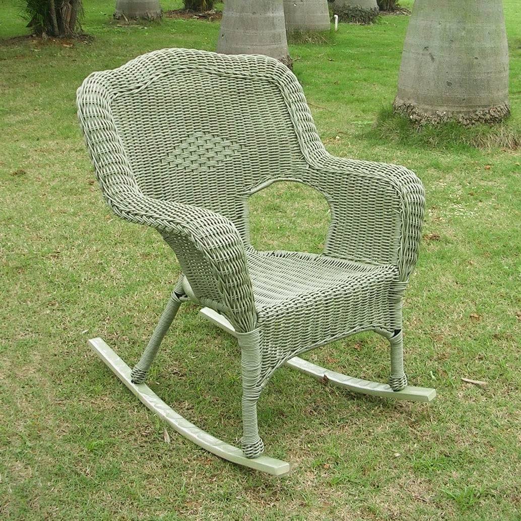 International Caravan Resin Wicker Camel Back Rocking Chairs (Set of 2)