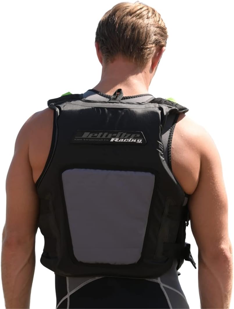 Jettribe US Coast Guard Life Vest | Black Out | Type 3 PFD | Side-Entry Jet Ski Vest