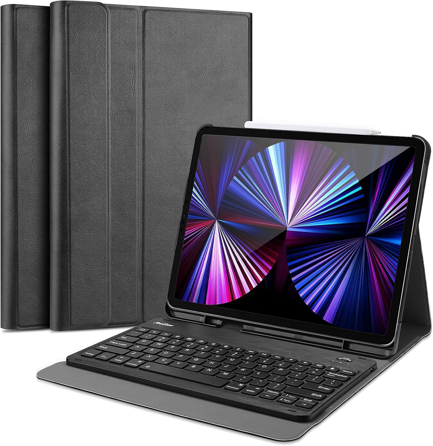 ProCase iPad Pro 11 Keyboard Case 2021 2020 2018, Slim Shell Lightweight Cover with Magnetically Detachable Wireless Keyboard and Pencil Holder for iPad Pro 11 Inch 3rd Gen / 2nd Gen / 1st Gen -Black