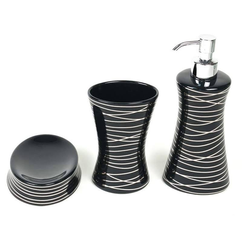 Gedy by Nameeks Diva 3-Piece Bathroom Accessory Set; Gray/Anthracite
