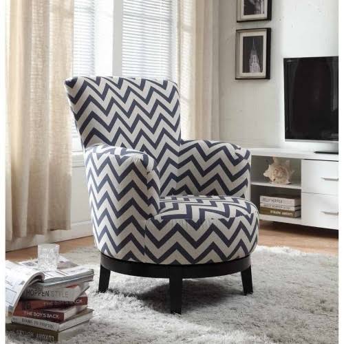 Nathaniel Home Victoria Swivel Accent Chair, Chevron Pattern