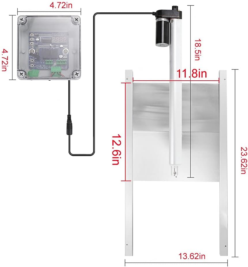 Lolicute Automatic Chicken coop Door Opener Kit with Timer Electric Poultry Switch Smart Home Farm Remote Control Actuator Motor for Chickens Ducks and Geese AC110V