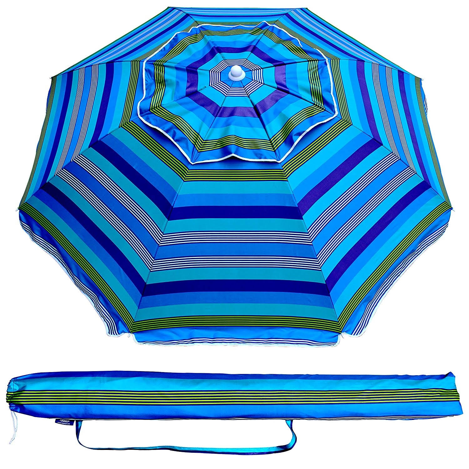 Ammsun 6.5 ft Outdoor Patio Beach Umbrella Sun Shelter with Tilt and Carry Bag