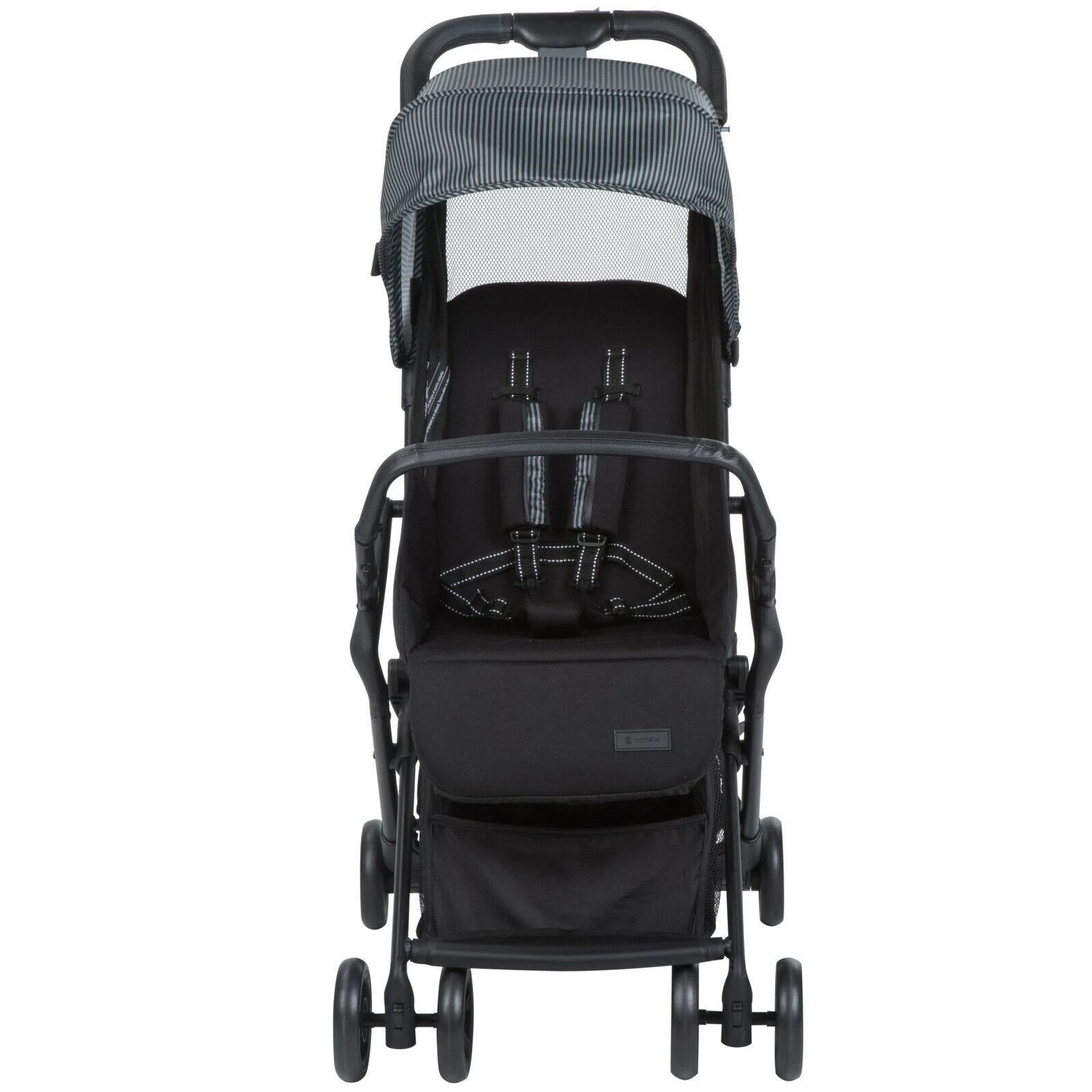 Monbebe Cube Compact Stroller, Gray and Black Pinstripe