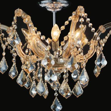 Astoria Grand Potnis 6-Light Semi Flush Mount Crystal Color: Cognac