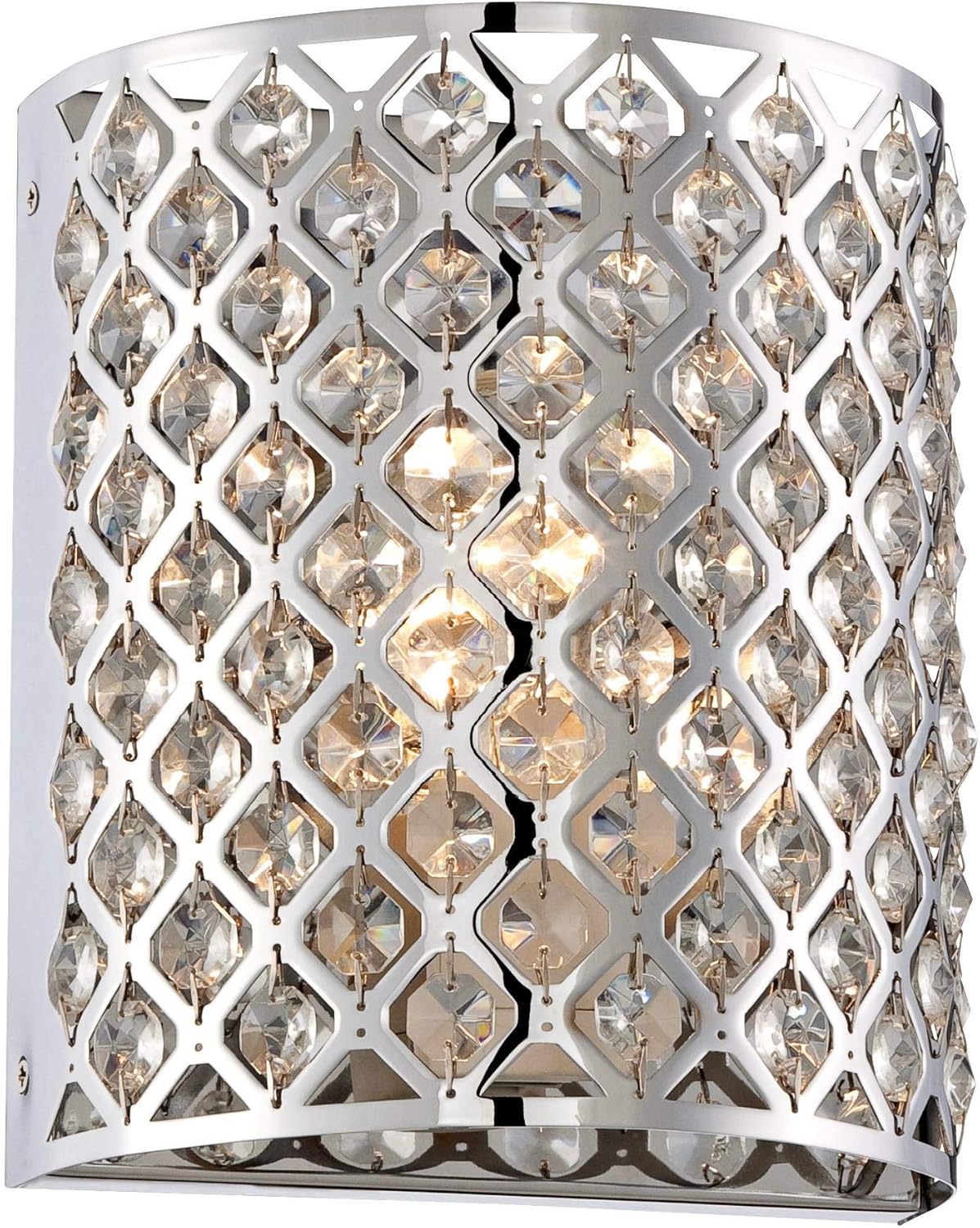 Glitz Modern Wall Light Sconce Chrome Hardwired 8 1/2