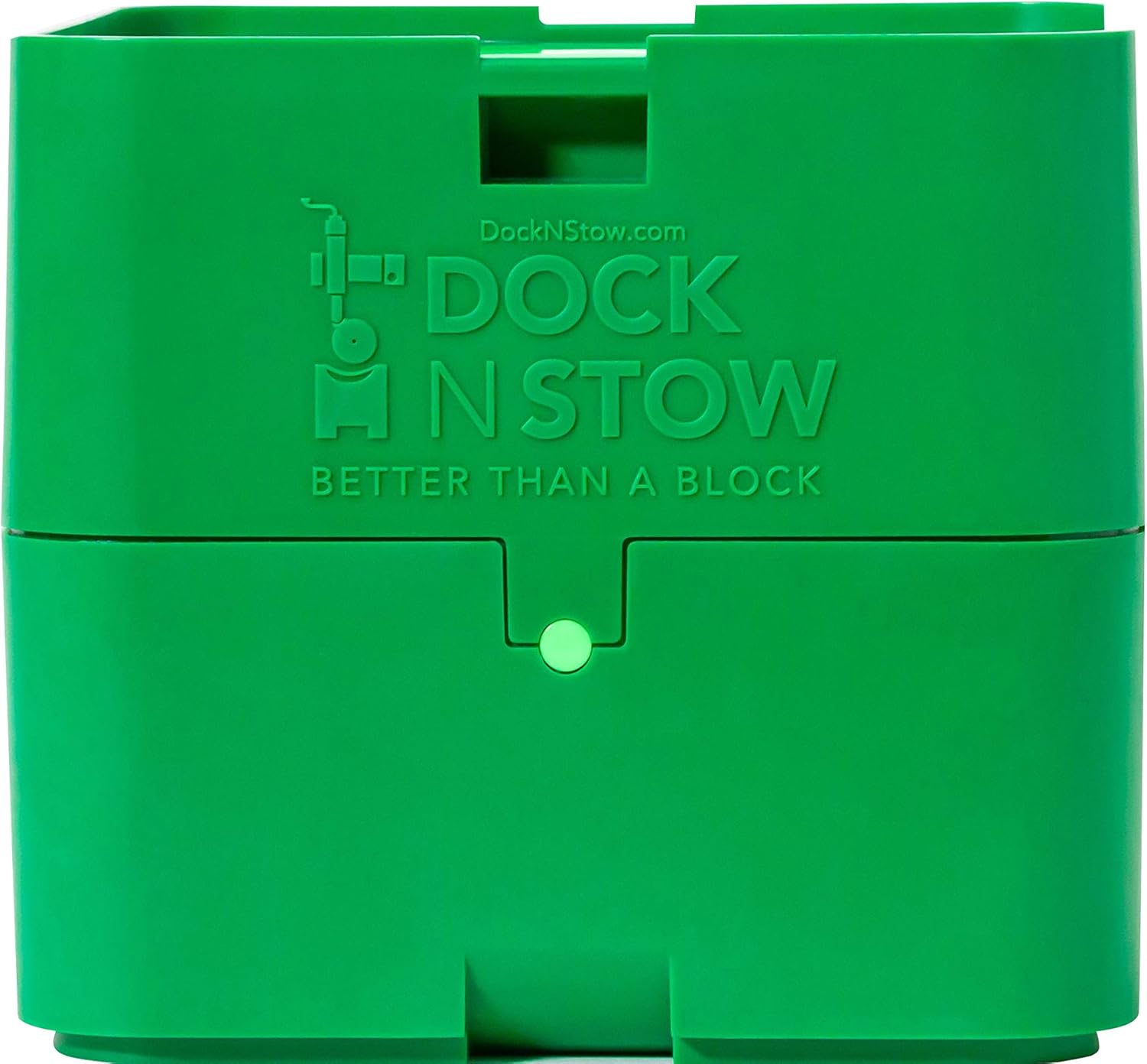 Dock N Stow Trailer Jack Stand, Stabilizing Leveling Block Stores on Tongue Frame, Fits Most Jack Foot Plates, Wheel, RV Camper, Pop Up, Boat, Utility Travel Accessories, Secures with a Bungee, GEN 1