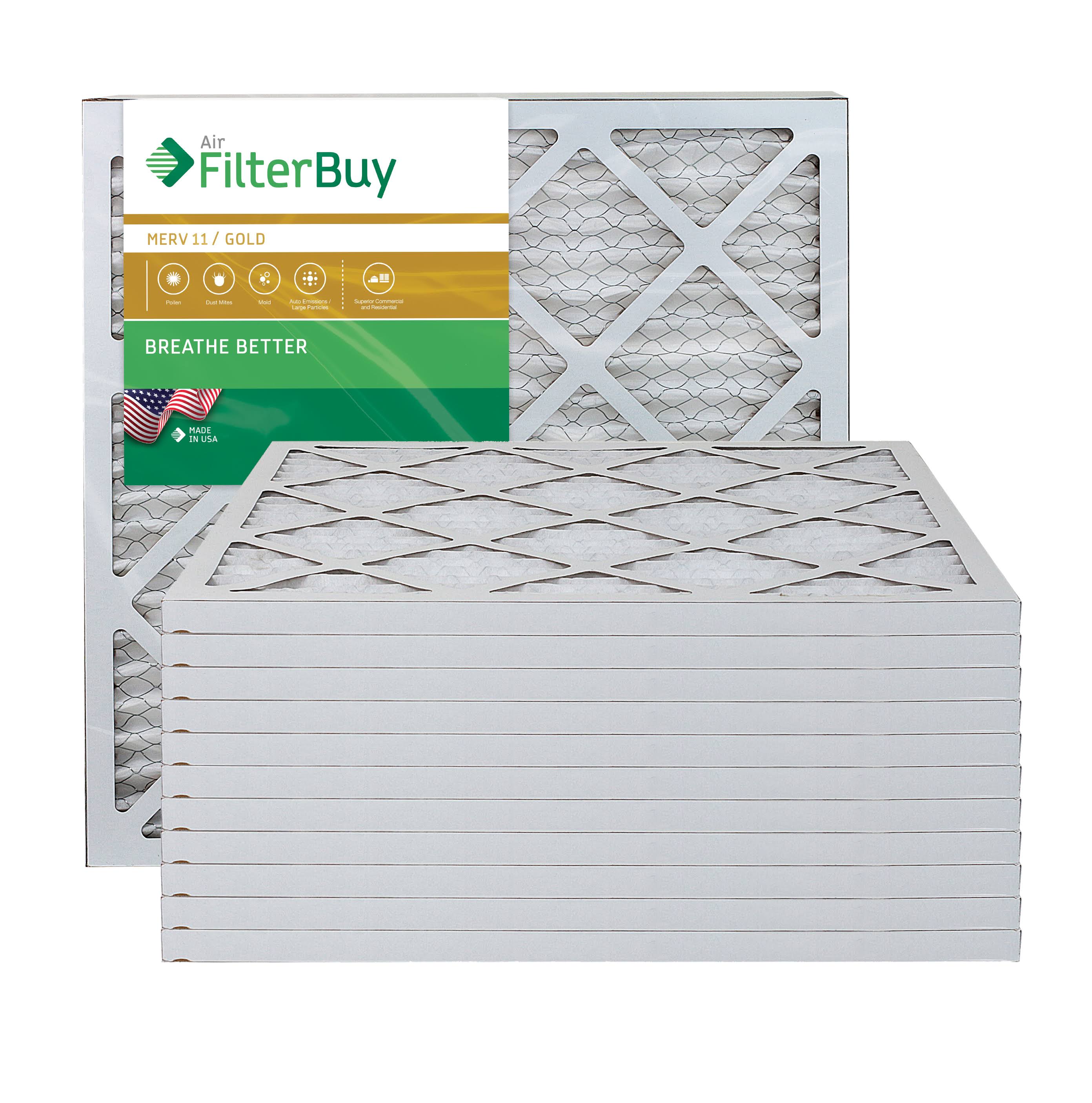 AFB Gold MERV 11 20x21x1 Pleated AC Furnace Air Filter. Pack of 12 Filters. 100% produced in The USA.