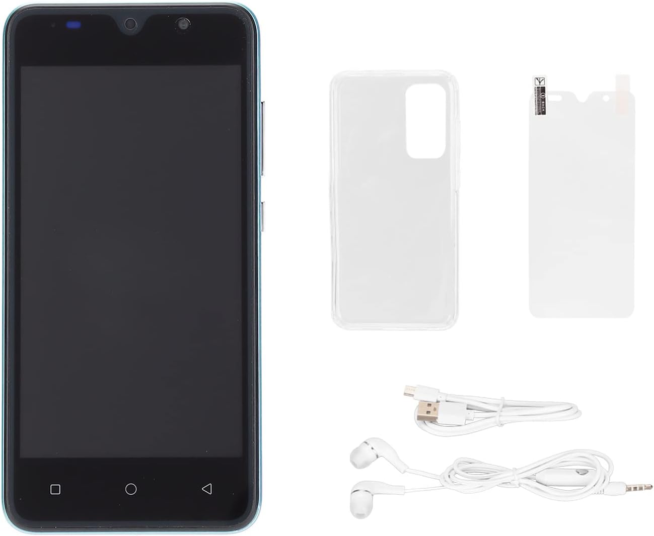 Unlocked Cell Phone, 5 Inch 512MB RAM + 4GB ROM Ultra Slim Smartphone with Headphone, Dual SIM Dual Standby, 1500mAh Mobile Phone for Android, Face Recognition(Black) Pack of 2