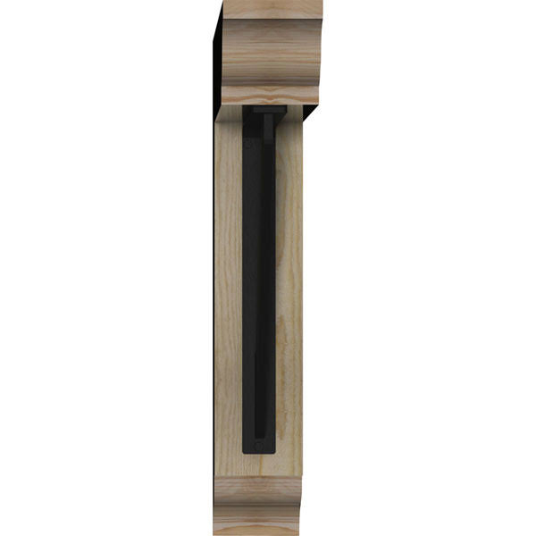 Ekena Millwork 4x22W x 20x22D x 23x22H Traditional Traditional Ironcrest Rough Sawn Bracket, Douglas Fir (1 1/2x22W x 12x22D x 1