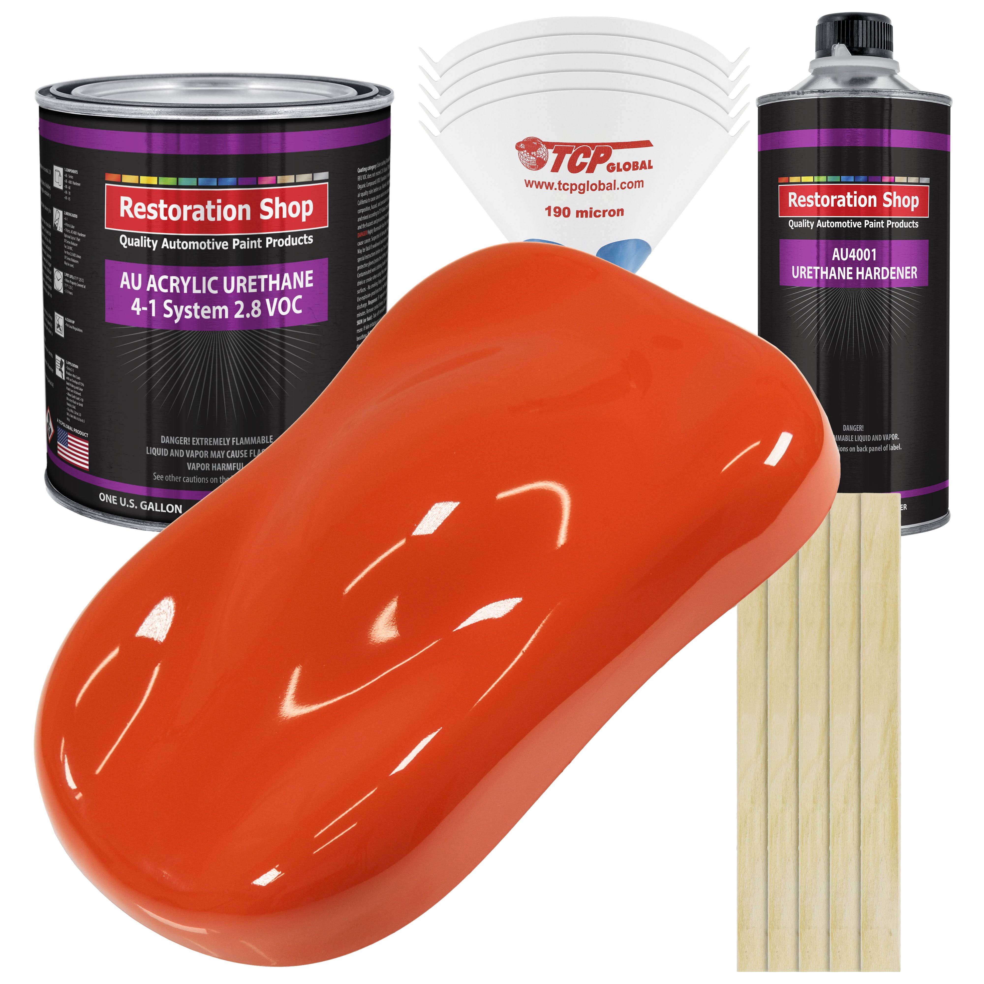 Speed Orange Acrylic Urethane Single Stage Car Auto Paint Complete Gallon Kit - Restoration Shop