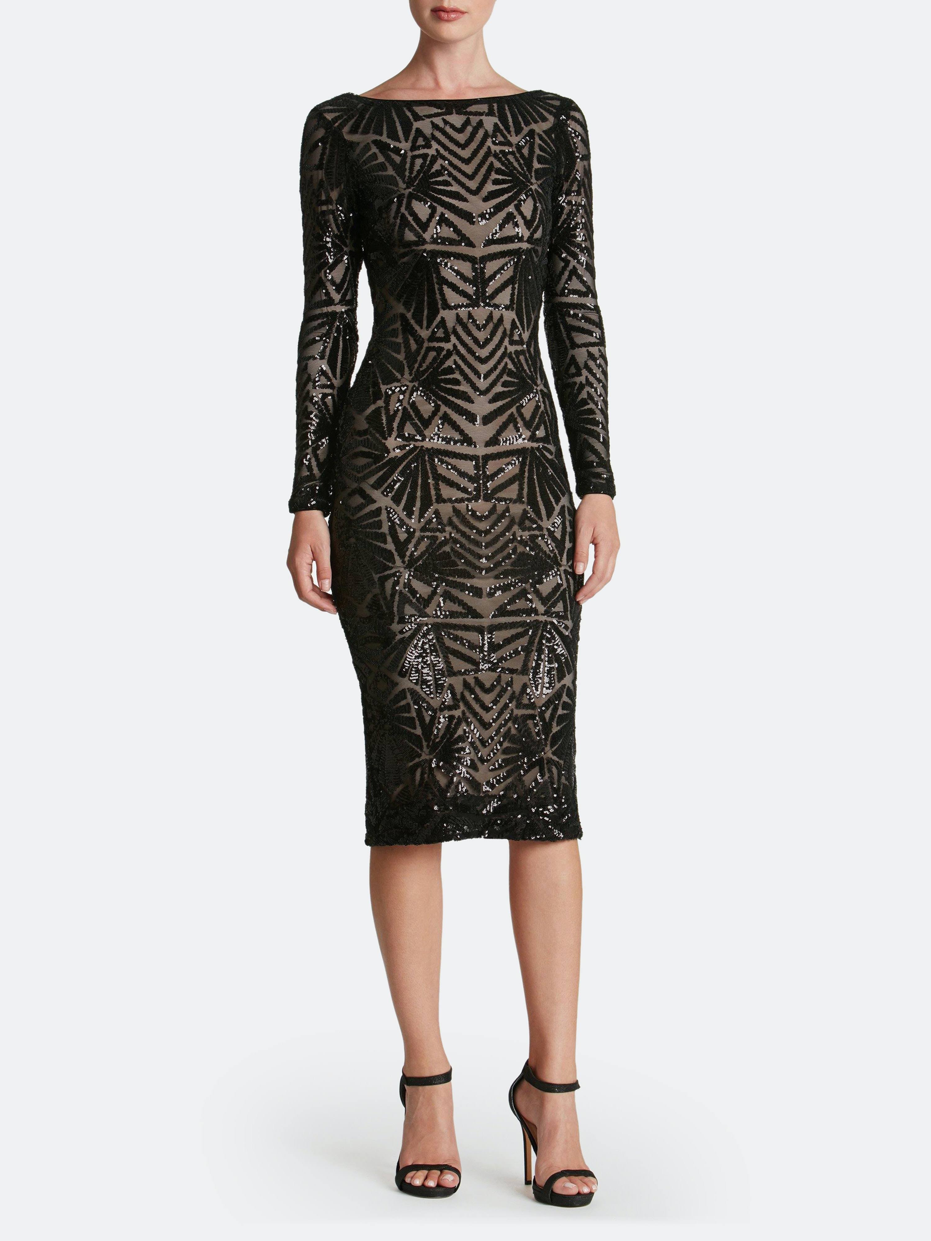 Dress The Population Emery Sequin Dress - Black