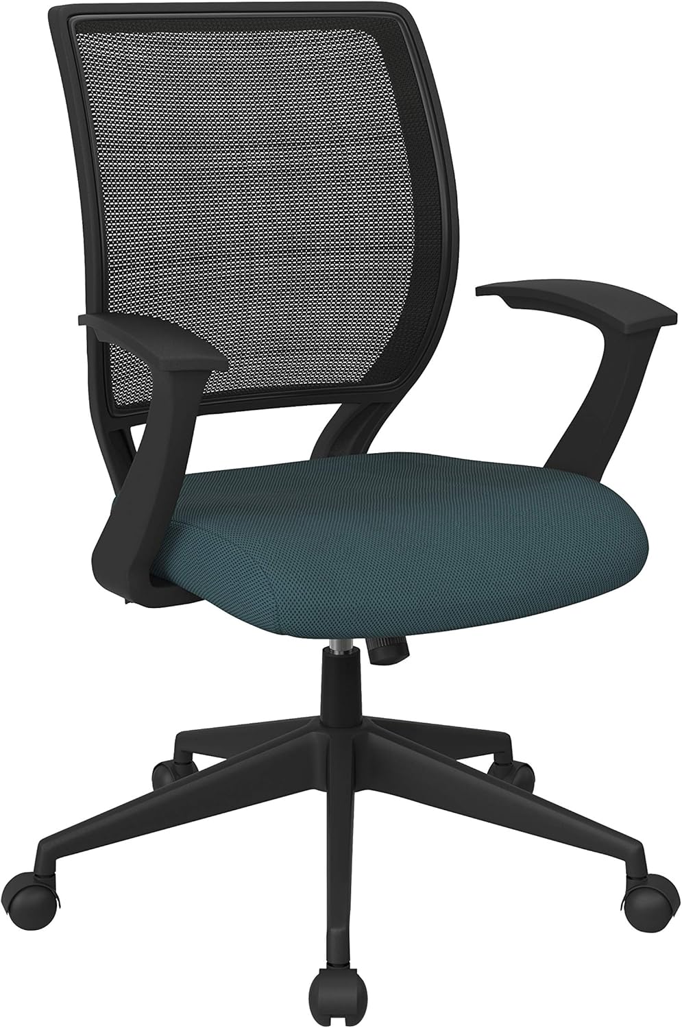 Office Star EM Series Screen Back Office Computer Task Chair with Lumbar Support and Designer T Arms, Jade Fabric