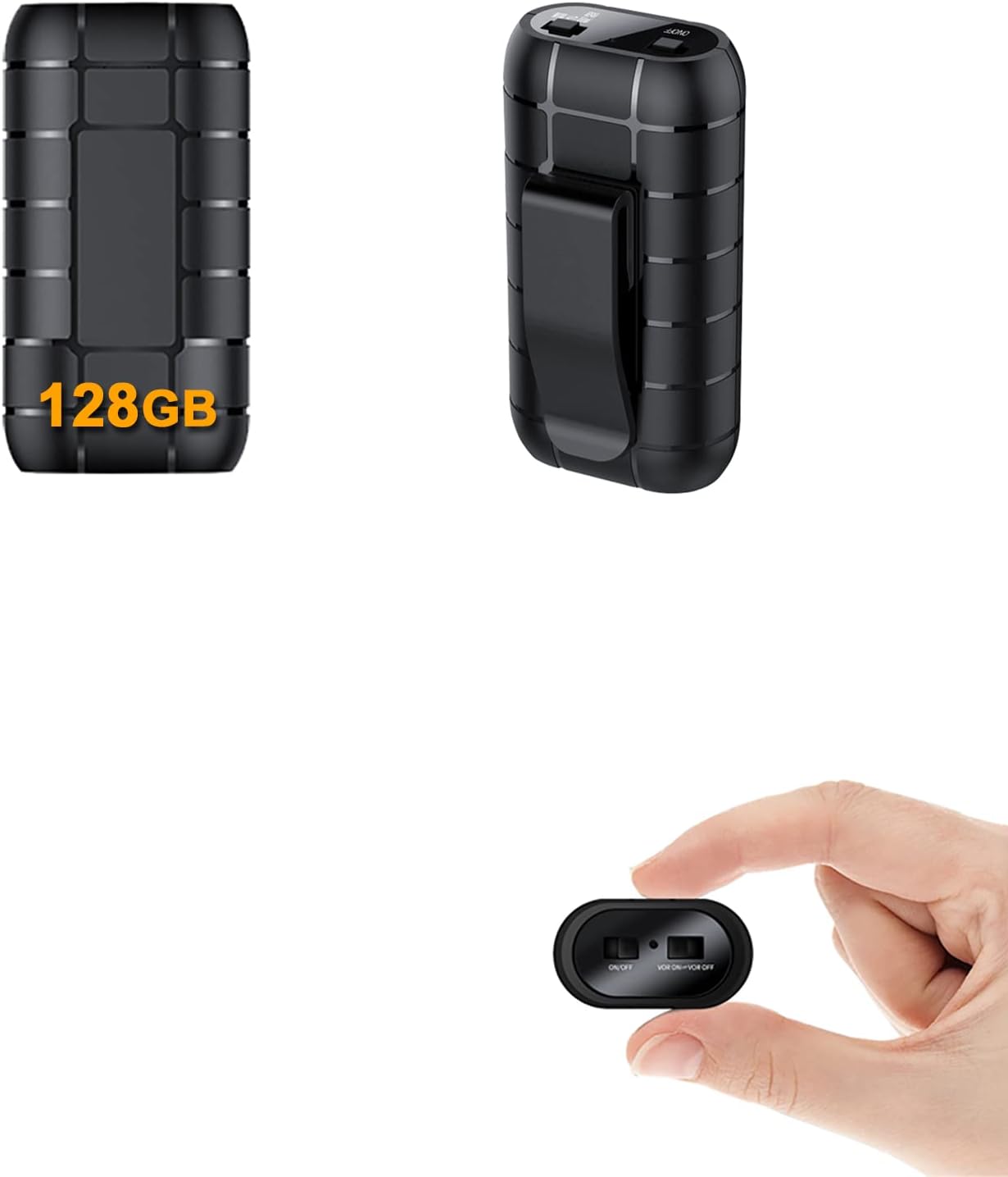 128GB Magnetic Mini Voice Activated Recorder,Long Battery Digital Audio Recorder, Small Recording Devices,2000 Hours Recording Capacity,300 Hours Recording Time,STTWUNAKE Pack of 2