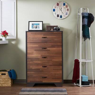 Friedrika 5 Drawer Accent Cabinet Latitude Run Color: Walnut