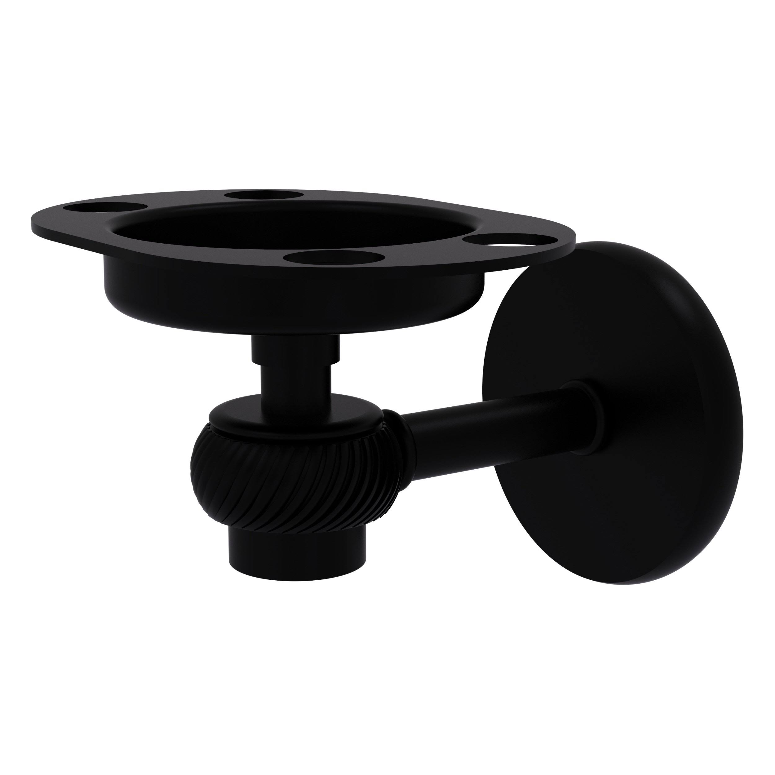 Allied Brass 7126T-BKM Satellite Orbit One Matte Black Tumbler/Toothbrush Holder