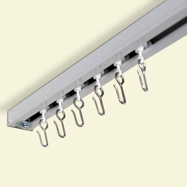 Roomdividersnow Ceiling Track Set - Medium, for Spaces 6ft - 12ft Wide (White)