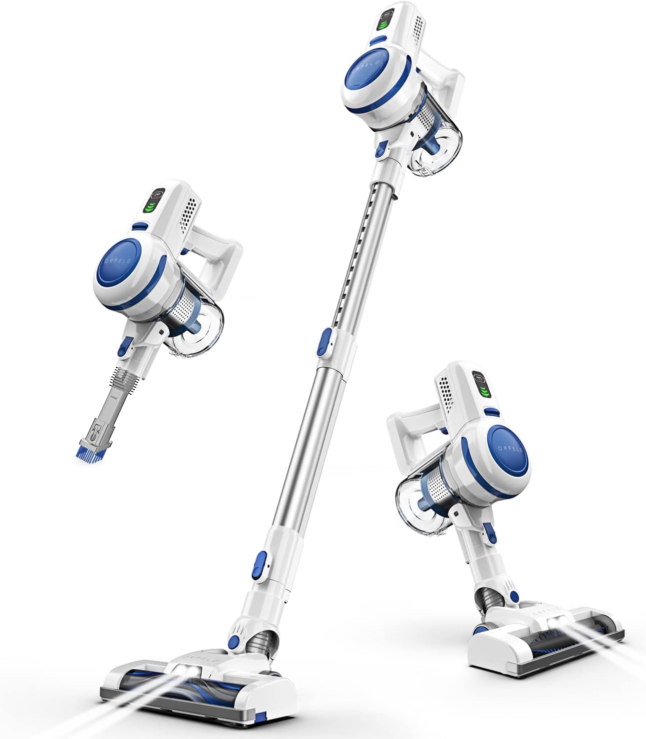 Cordless Vacuum Cleaner - ORFELD Upgraded 22000Pa Powerful Stick Vacuum, 30Mins Runtime Detachable Battery, 6-in-1 Rechargeable Cordless Vacuum for Hardwood Floor Carpet Pet Hair