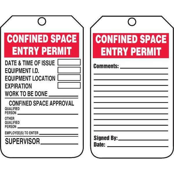 Accuform TCS323PTP Permit Tag,5-3/4 x 3-1/4,pk25