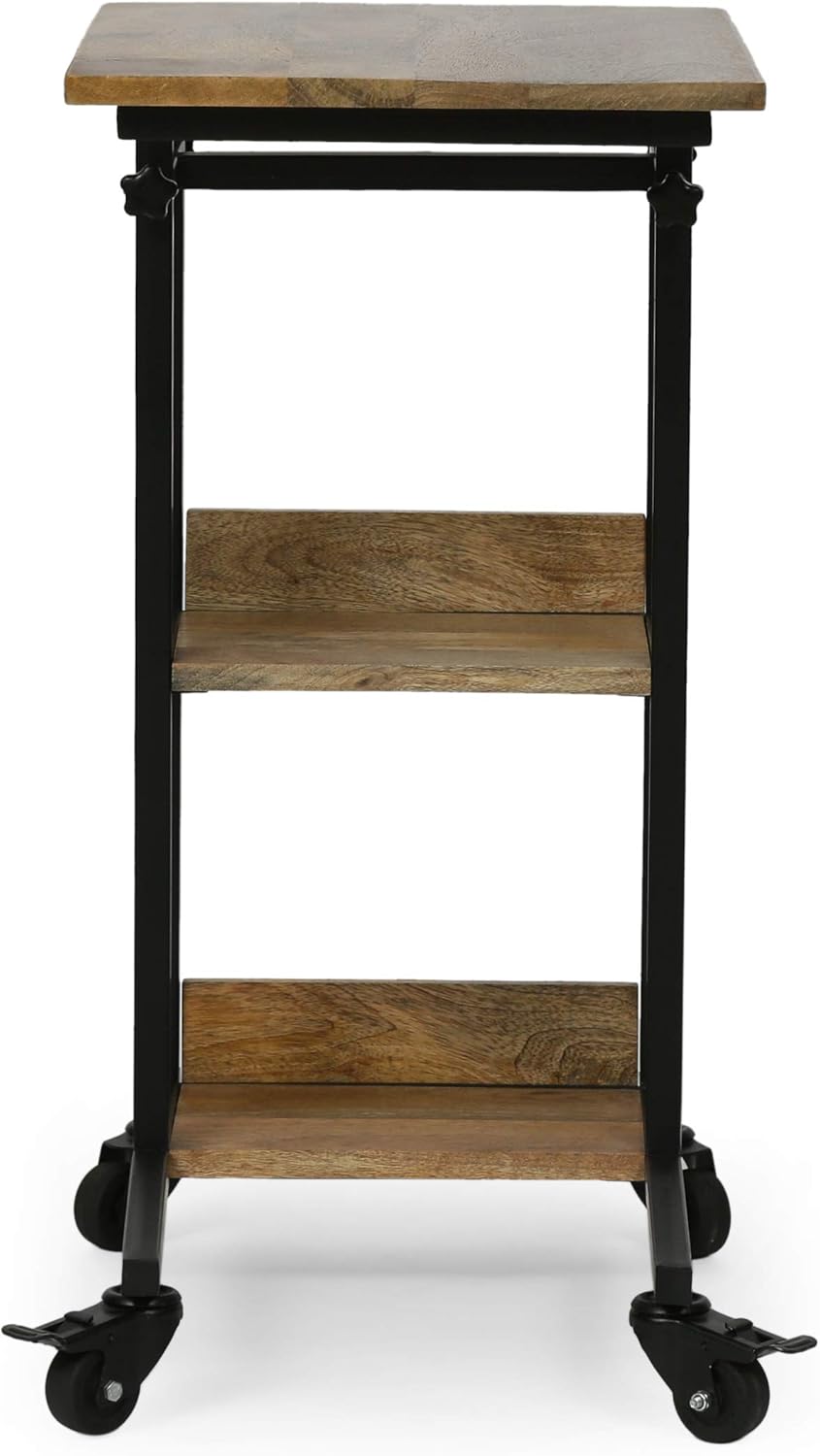 Christopher Knight Home Amlin Side Table, Black + Natural