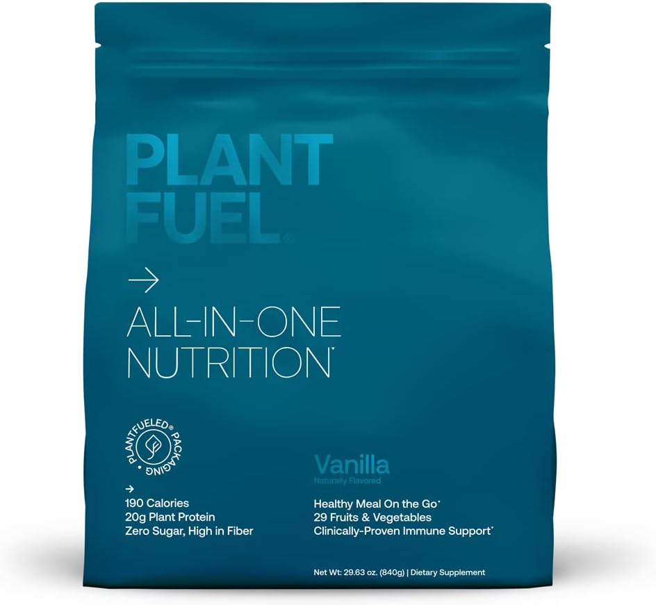 PLANTFUEL All-in-One Nutrition Meal Replacement, Vanilla - Superfood Packed Plant Based Protein Powder, 20g Protein, 5g Fiber, Zero Sugar- 20 Servings, 1.85 LBS Pack of 2