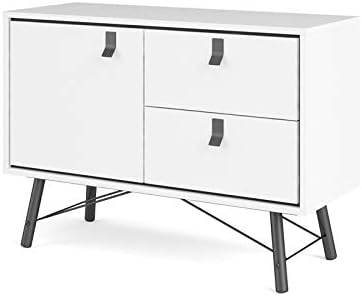 Tvilum 1 Door, 2 Drawer Sideboard, White Matte/Black