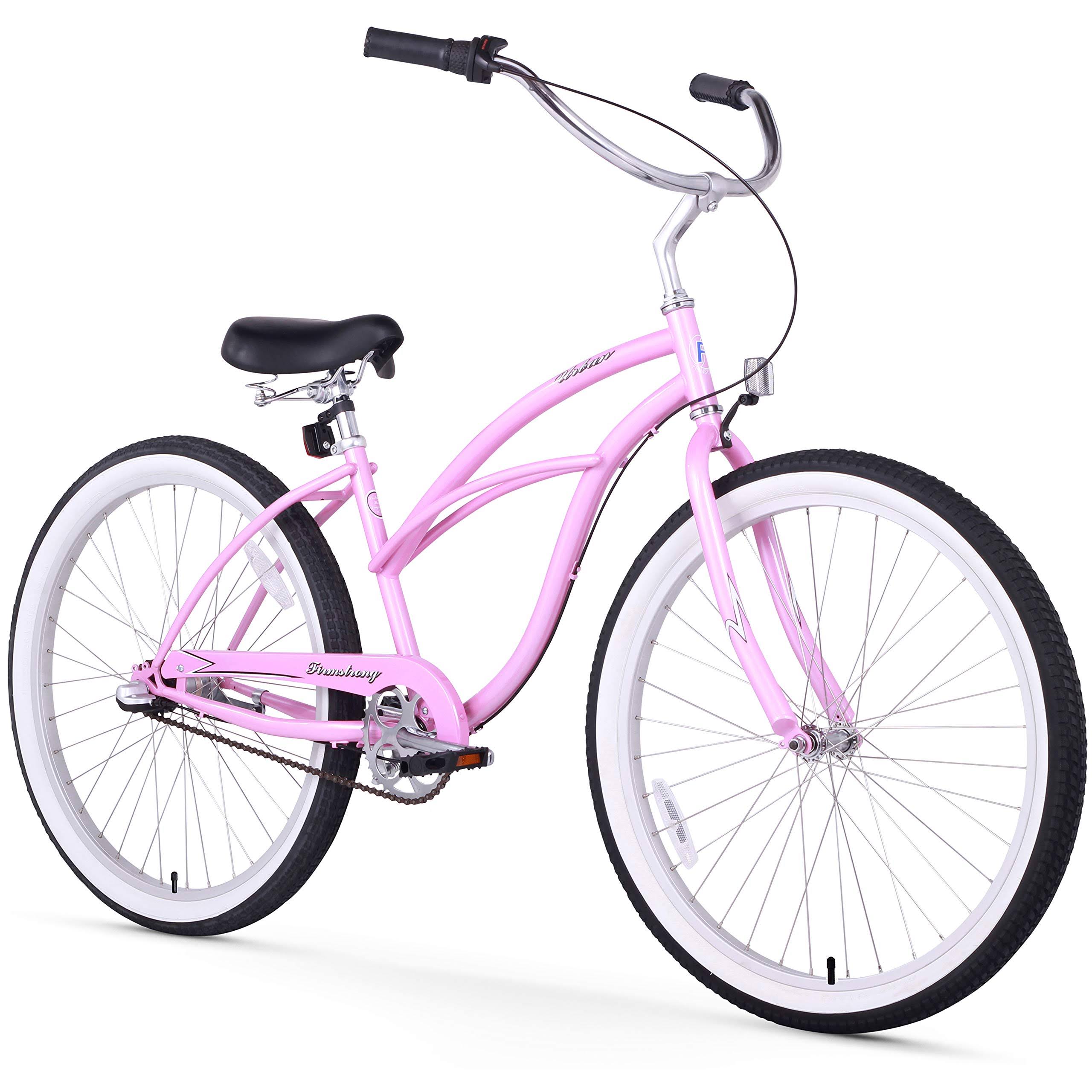 Firmstrong 13.5x22 Frame Urban Lady 3 Speed Beach Cruiser, 24x22 Wheel - Pink