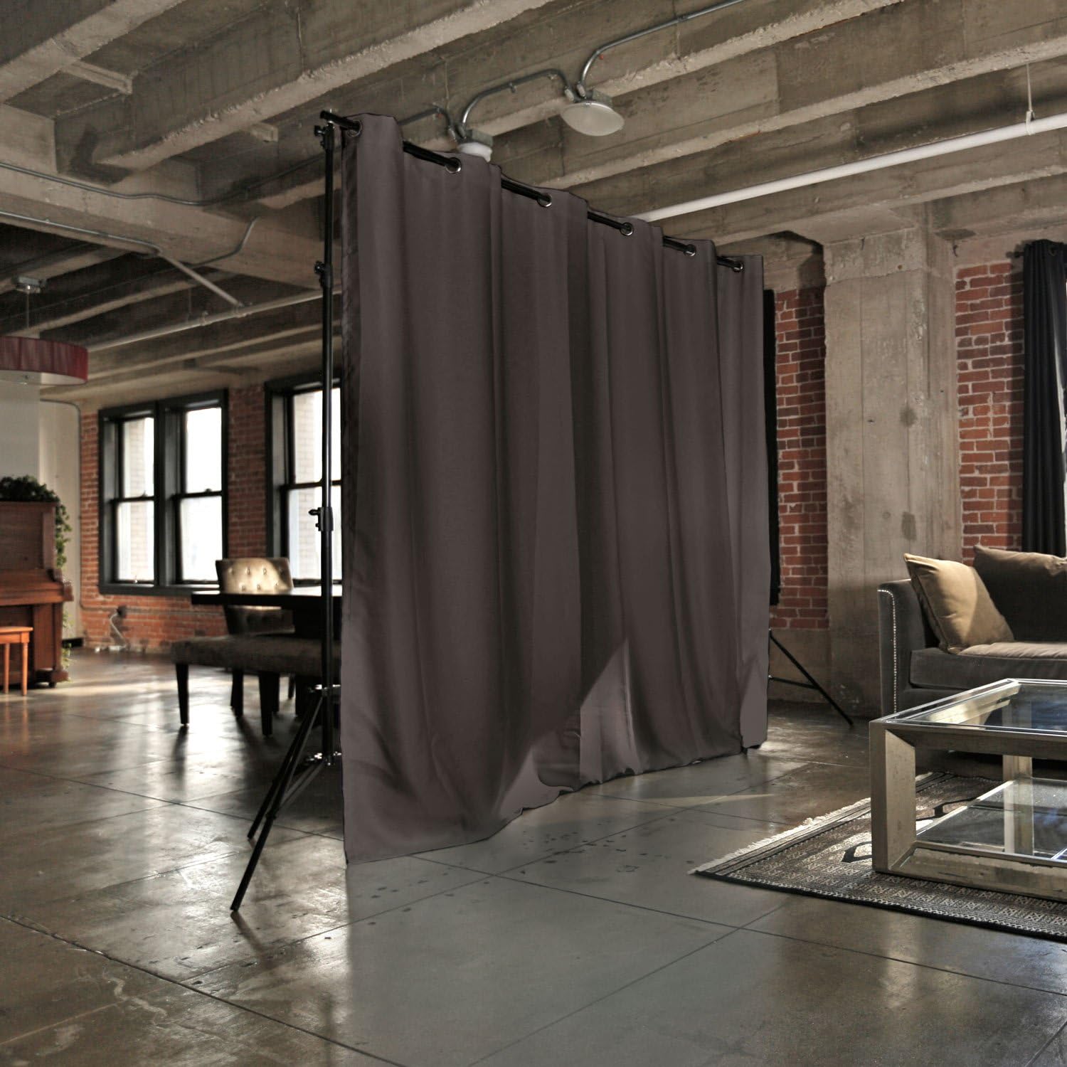 Room/Dividers/Now Freestanding Room Divider Kit - Small A, 8ft Tall x 7ft - 12ft 6in Wide (Midnight Black)