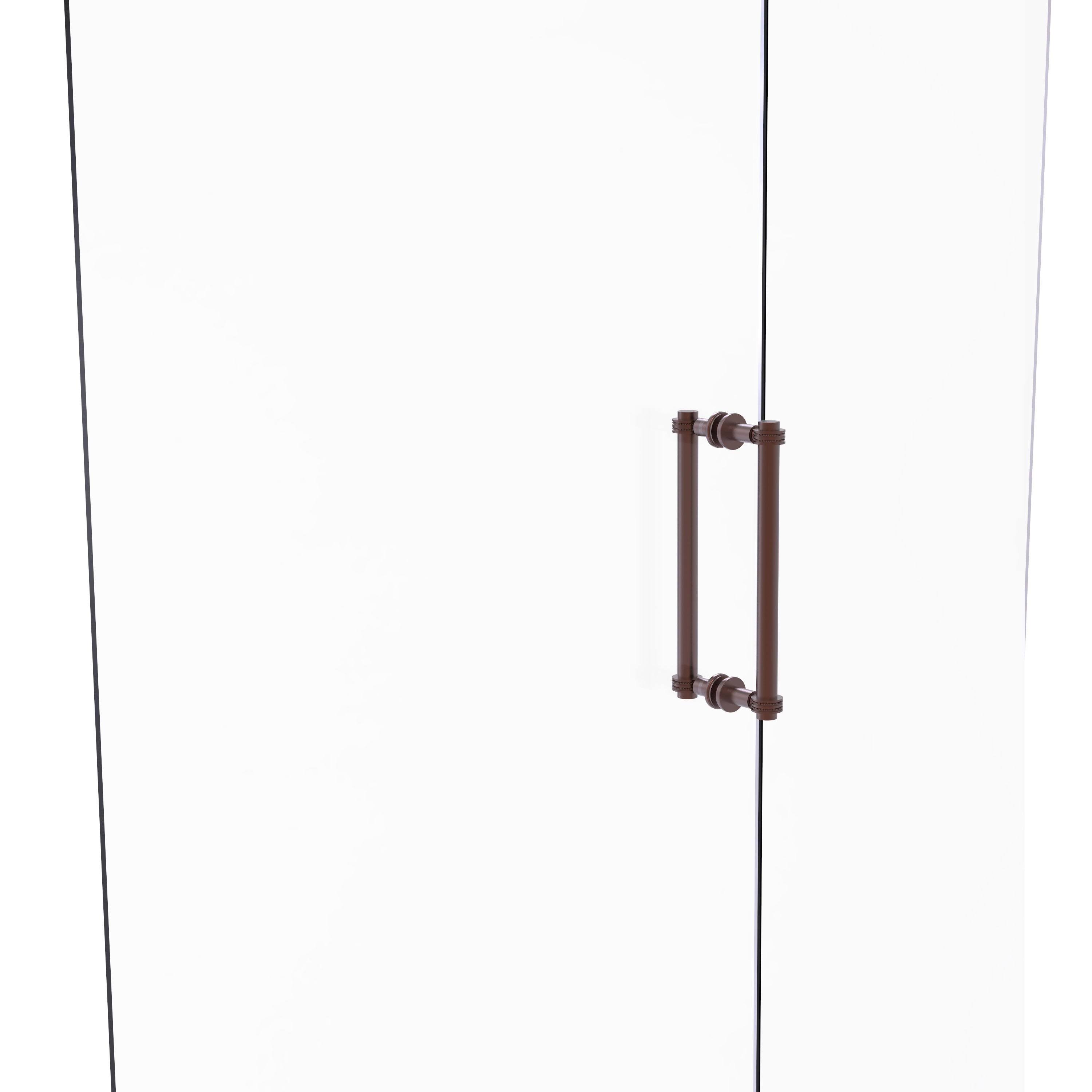 Allied Brass 404D-12BB-CA 12 in. Contemporary Back to Back Shower Door Pull with Dotted Accent Antique Copper