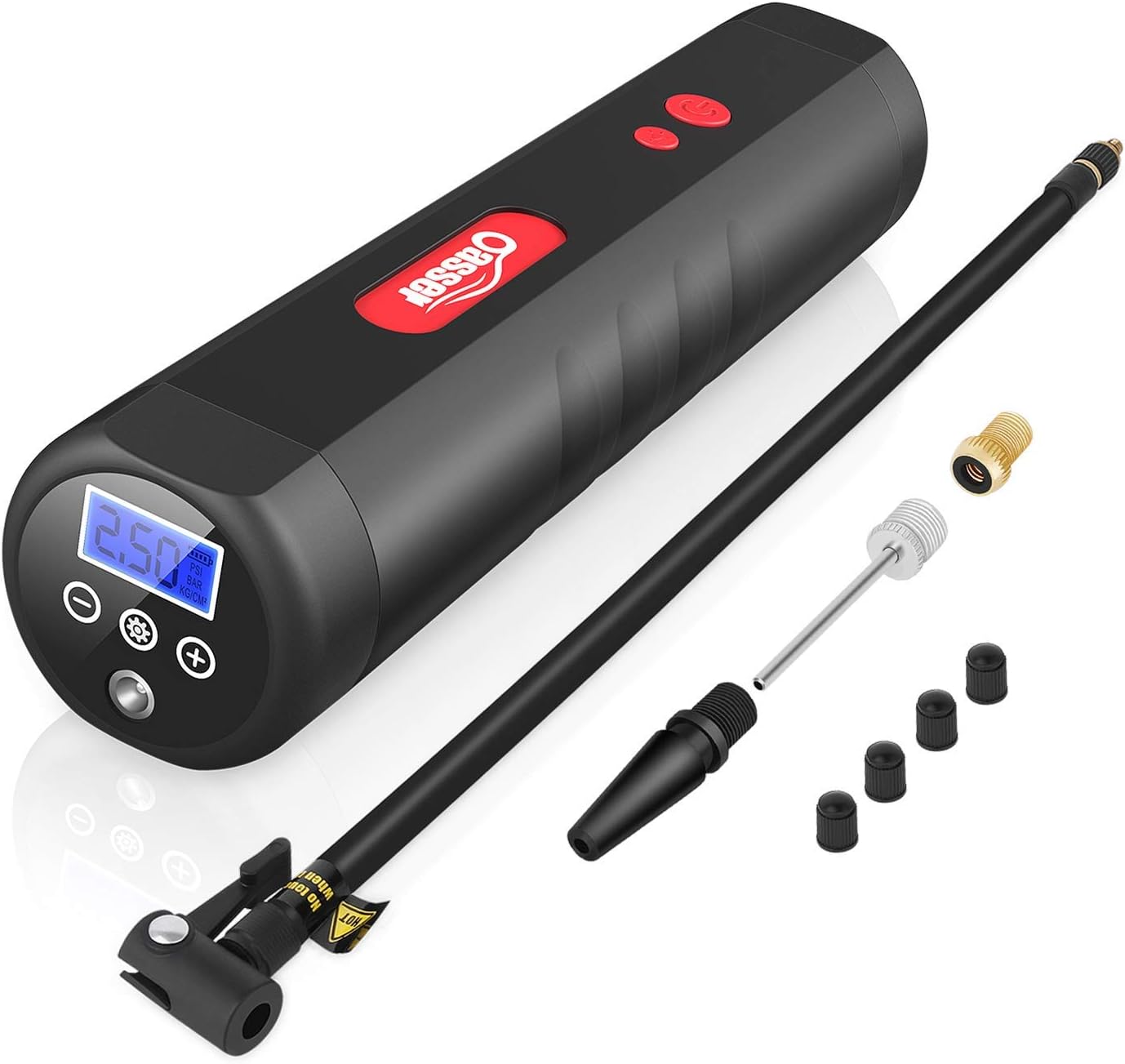 Oasser Air Compressor Portable Mini Air Inflator Hand Held Tire Pump 2000 Battery Digital LCD for Car Bicycle Tires Inflatables 12V 110V AC DC P1S