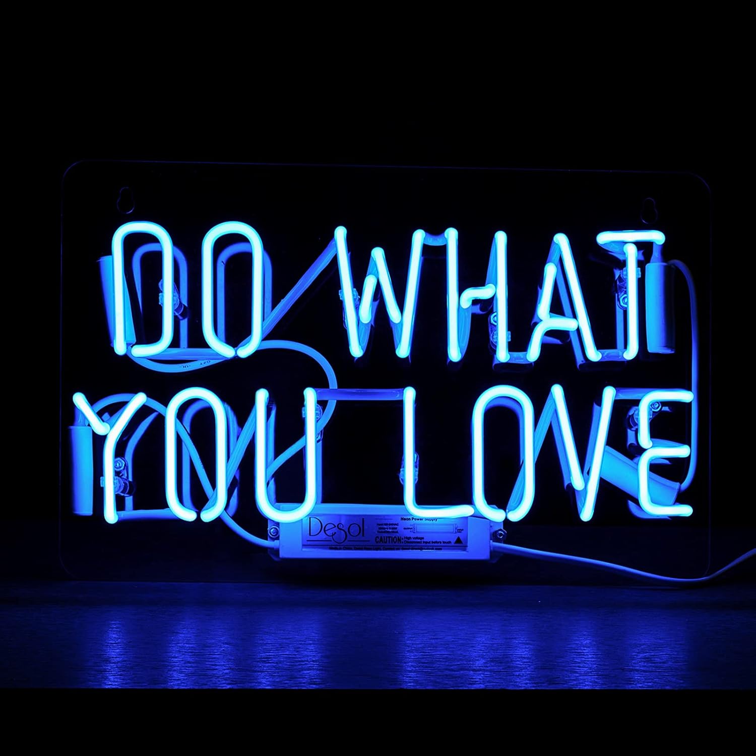 Desol Home decor Neon Sign Live every day “Do what you love”with bright White Real handmade glass modelB-white Pack of 2