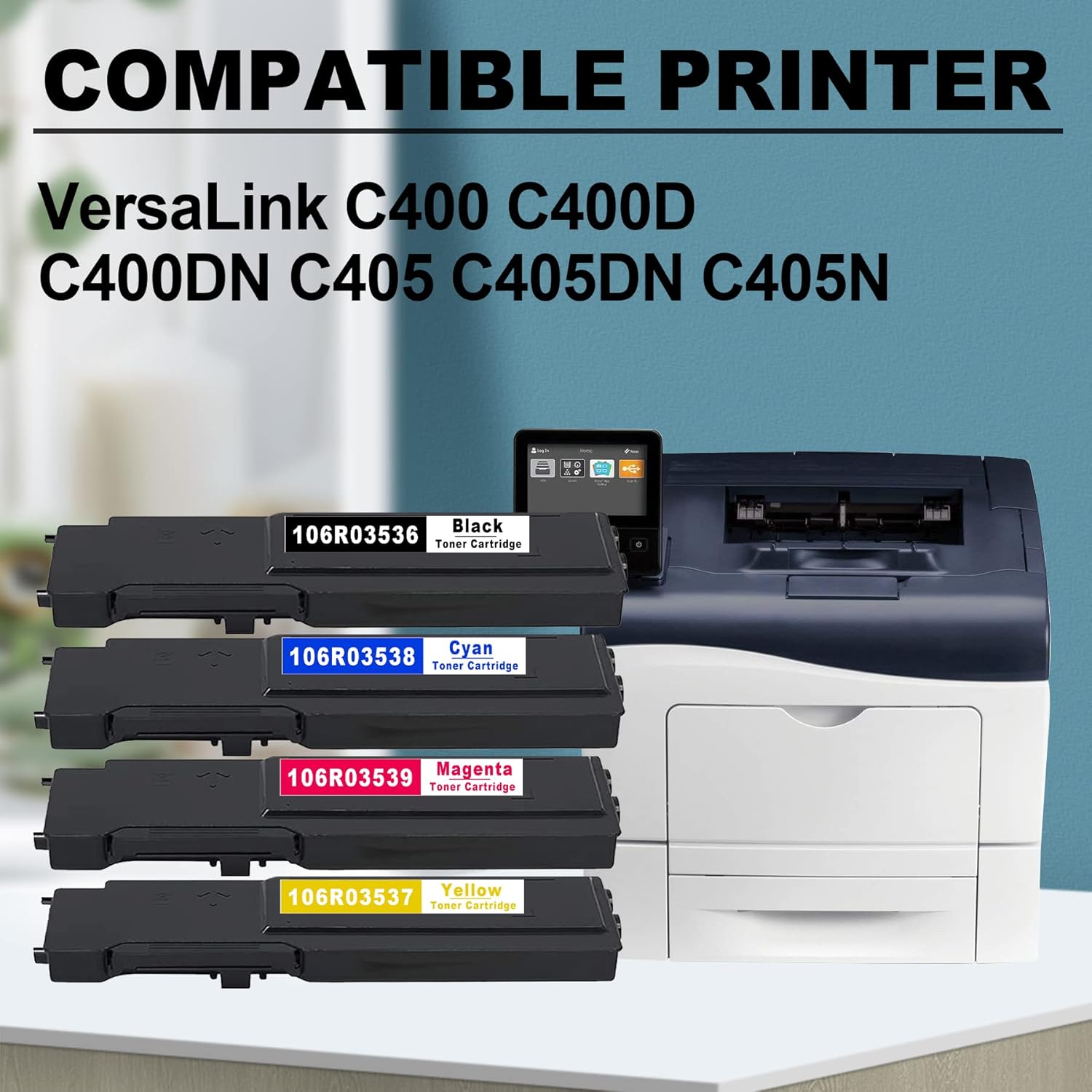6 PK (3BK+1M+1C+1Y) Compatible C400 106R03536 106R03538 106R03539 106R03537 Toner Cartridge Replacement for Xerox C400 C400D C400DN C405 C405DN C405N Printer Toner