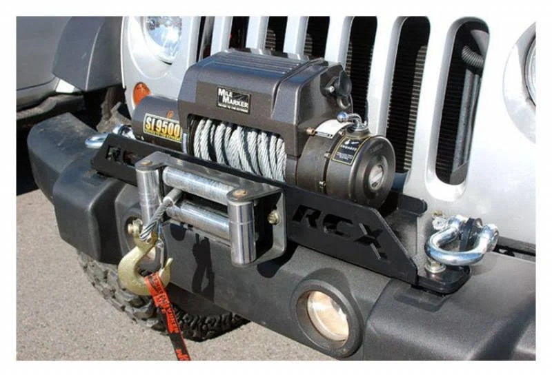 Rough Country Jeep Winch Mounting Plate W/D-Rings for Factory Bumper (07-18 Wrangler JK) 1173