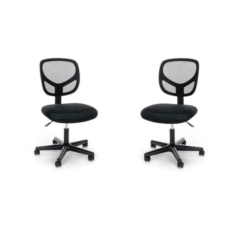 Home Square Set of 2 Mesh Office Chairs in Black