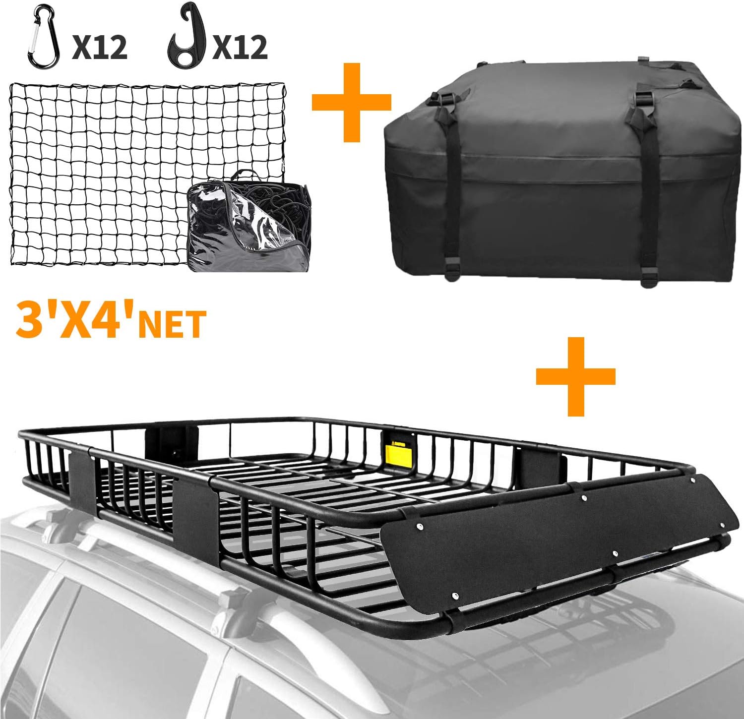 XCAR Roof Rack Basket Rooftop Cargo Carrier 64