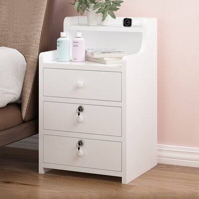 Iftach 3 - Drawer Nightstand Latitude Run Color: White