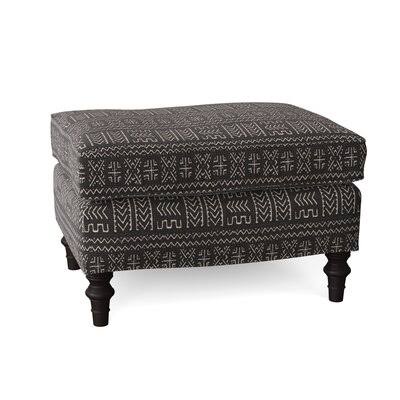 Savoie 29.5x22 Rectangle Cocktail Ottoman Alcott Hill Body Fabric: Onyx Black-31333, Leg Color: Dark Walnut