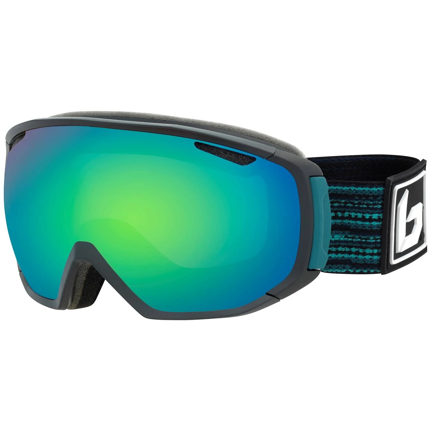 Bolle - Tsar Matte Black Blue Matrix Snow Goggles / Green Emerald Lenses