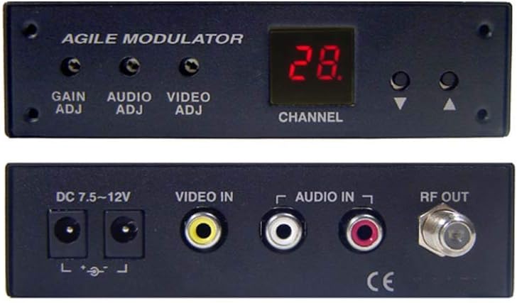 Universal Composite A/V to RF Coax Agile Modulator for NTSC PAL B/G/D/K/I/A Pack of 2