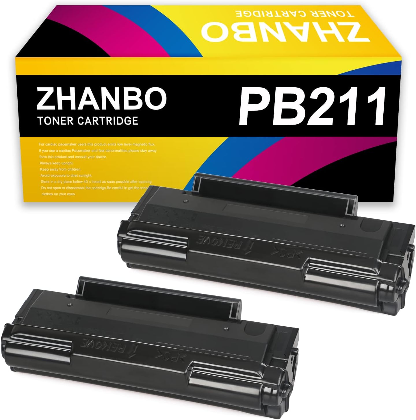 ZHANBO PB-211 PB-211EV Remanufactured Black Toner Cartridge Compatible with Pantum P2200 P2500W P2502W M6500NW M6550NW M6552NW M6600NW M6602NW, 2 Pack