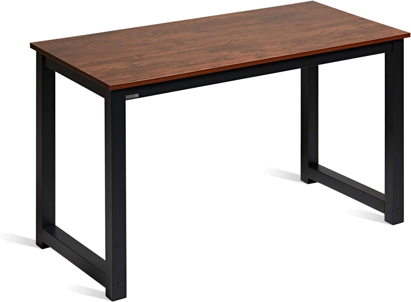 DECOHOLIC Computer Desk 55&rdquo; Modern Simple Large Study Writing Desk Industrial Style Laptop PC Table for Home Office, with Leg Bars, Oak Board Black Leg