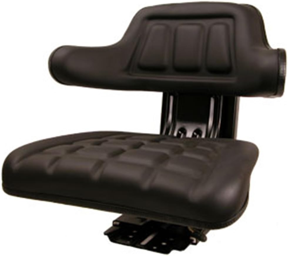 New Black Universal Tractor Seat Susp w/ Base & Tracks Ford New Holland Case-IH