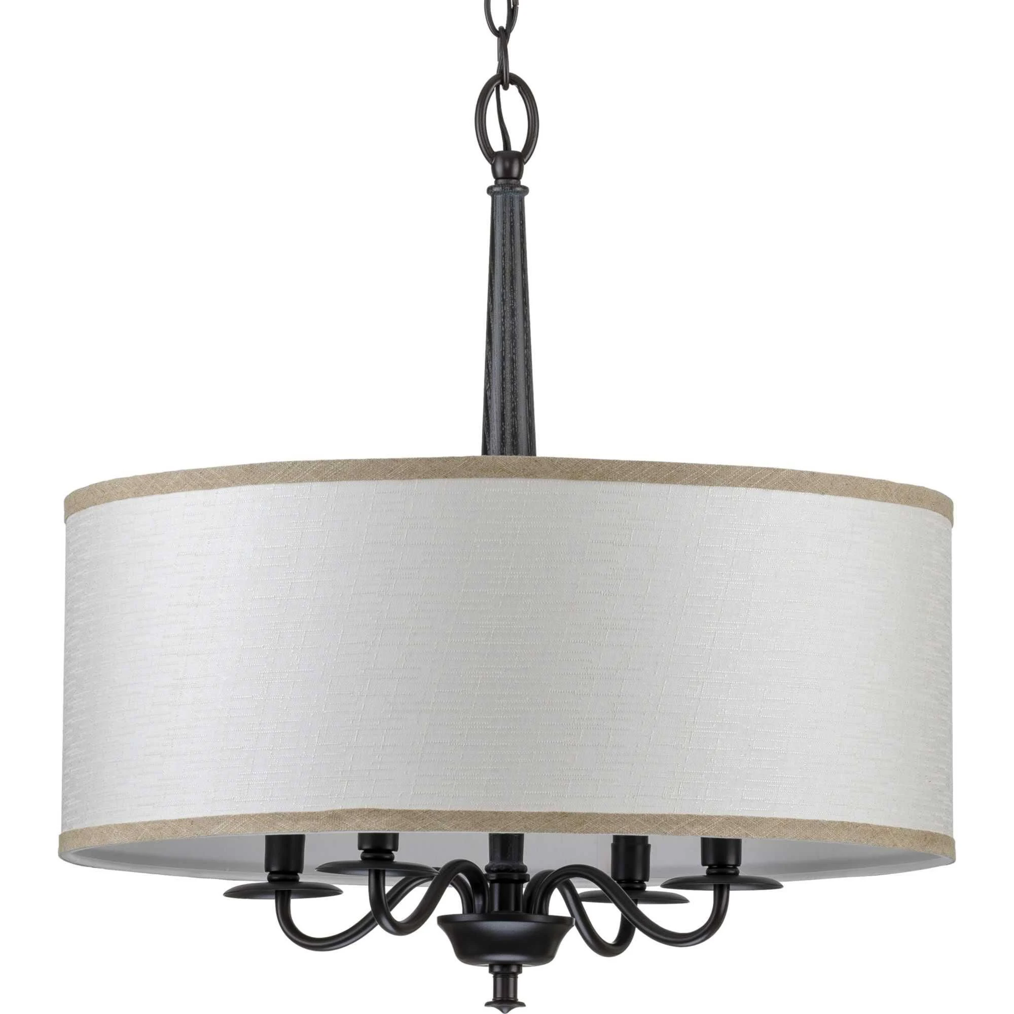 Progress Lighting Durrell Collection 4-Light Black Chandelier