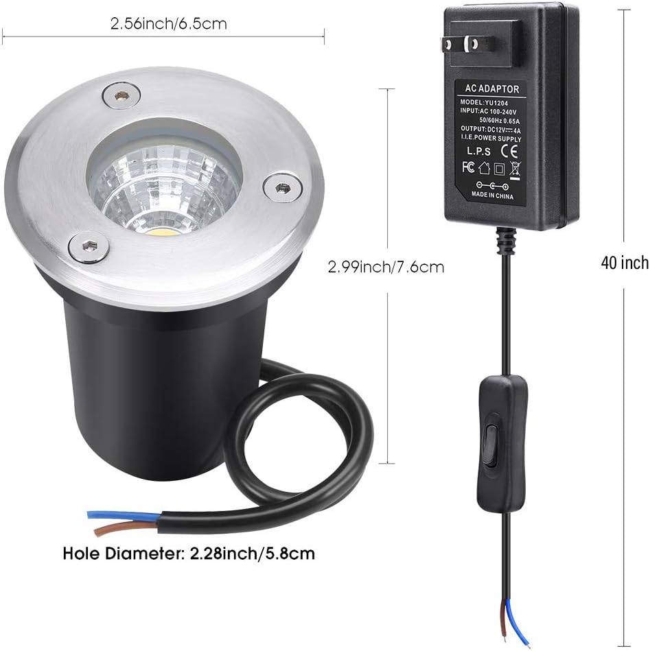 Landscape Lighting, Low Voltage Landscape Lights,12v Led Deck Lights 3W Waterproof Outdoor for Patio Pathway Ground Lawn Yard Driveway Walkway 8 Pack Warm White